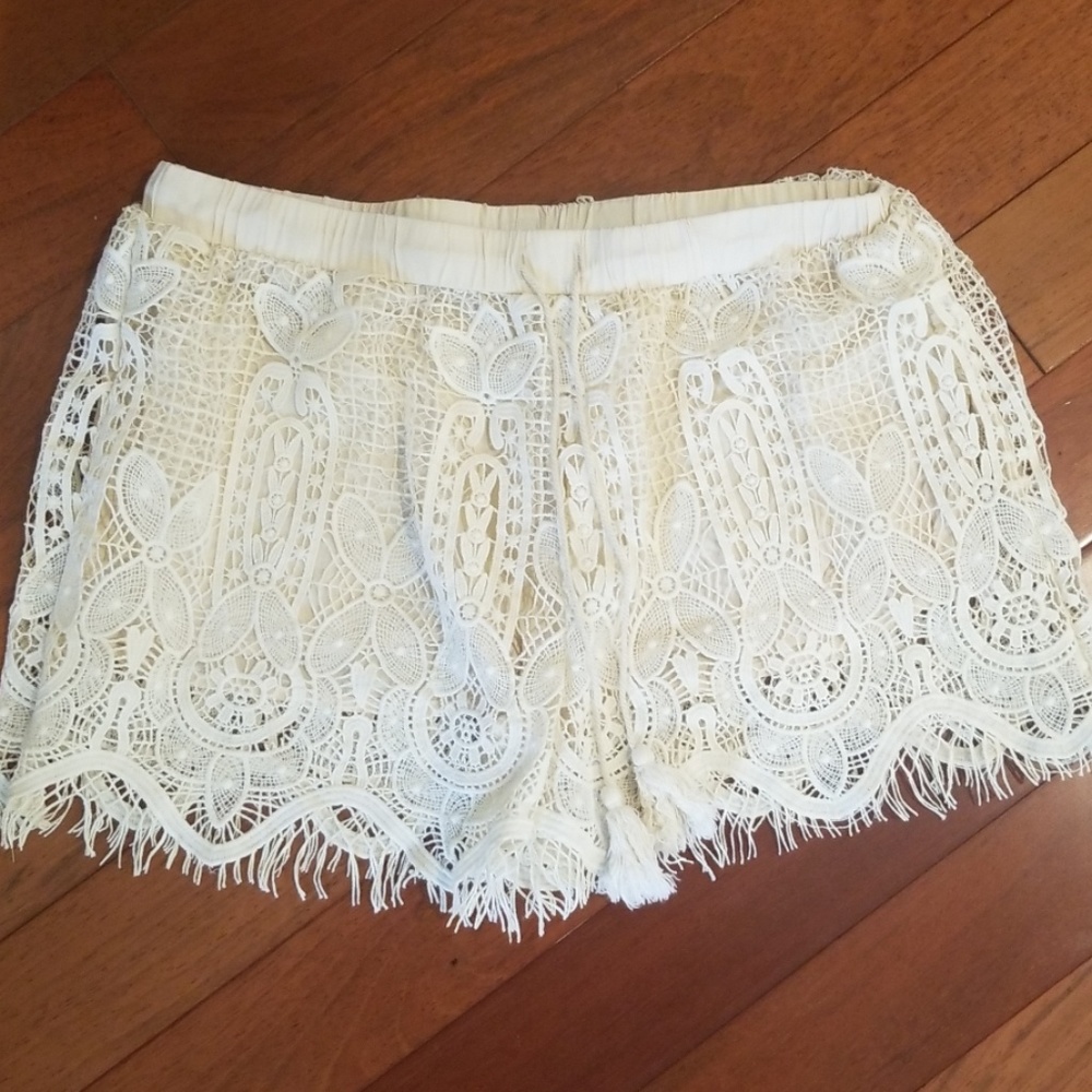 Crochet lace shorts